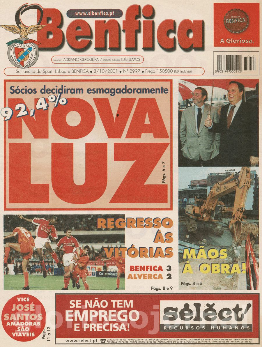 jornal o benfica 2997 2001-10-03